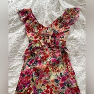 Zara Floral Ruffle Summer Dress
